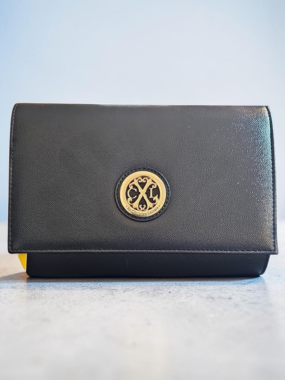Christian Lacroix Nwt  Black Clutch with Gold Medallion